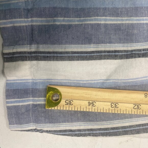 Lane Bryant Linen Blend Crop Jumpsuit Womens Size 22 Blue Striped Wide Leg - Picture 14 of 15